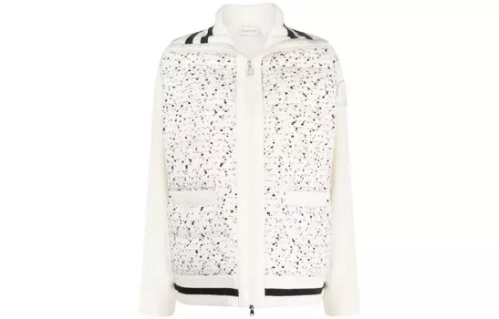 Куртка женская Moncler твидовая на молнии, белый