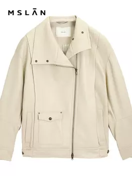 Куртка женская Mslan кожаная, хаки