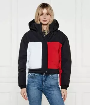 Куртка женская Tommy Jeans Челси с капюшоном укороченная, черный