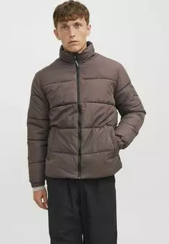 Куртка зимняя JJETOBY PUFFER COLLAR SN Jack & Jones, темно-коричневый