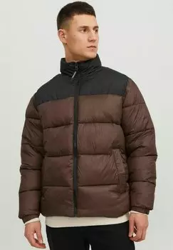 Куртка зимняя JJETOBY PUFFER COLLAR SN Jack & Jones, темно-коричневый