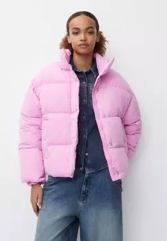 Куртка зимняя PUFFER WITH A FUNNEL COLLAR PULL&BEAR, цвет pink