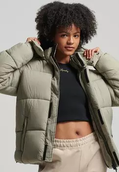 Куртка зимняя Superdry Ripstop, сетка цвета темно-зеленый