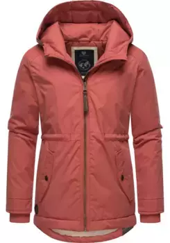 Куртка зимняя тряпичная "Лайра", с капюшоном, куртка на пушистой, теплой меховой подкладке Ragwear, розовый