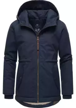 Куртка зимняя тряпичная "Лайра", с капюшоном, куртка на пушистой, теплой меховой подкладке Ragwear, цвет морской волны