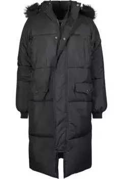 Куртка зимняя URBAN CLASSICS " Urban Classics Ladies Oversize Faux Fur Puffer Coat" (1 шт.), с капюшоном, черный