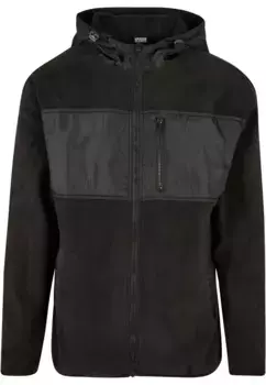 Куртка зимняя URBAN CLASSICS " Urban Classics Men's Hooded Micro Fleece Jacket" (1 шт.), с капюшоном, черный