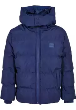 Куртка зимняя URBAN CLASSICS " Urban Classics Men's Boys Hooded Puffer Jacket" (1 шт.), с капюшоном, синий