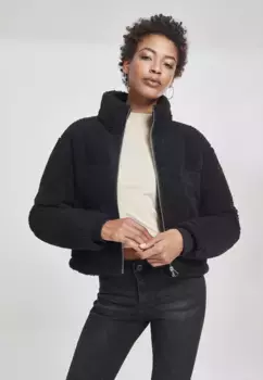 Куртка зимняя URBAN CLASSICS " Urban Classics Women's Ladies Boxy Sherpa Puffer Jacket" (1 шт.), без капюшона, черный