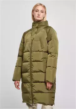 Куртка зимняя URBAN CLASSICS " Urban Classics Women's Ladies High Neck Puffer Coat" (1 шт.), без капюшона, оливковый