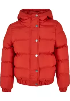 Куртка зимняя URBAN CLASSICS " Urban Classics Women's Girls Hooded Puffer Jacket" (1 шт.), с капюшоном, красный