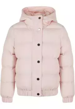 Куртка зимняя URBAN CLASSICS " Urban Classics Women's Girls Hooded Puffer Jacket" (1 шт.), с капюшоном, розовый