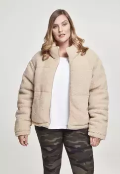 Куртка зимняя URBAN CLASSICS " Urban Classics Women's Ladies Boxy Sherpa Puffer Jacket" (1 шт.), без капюшона, цвет Darksand