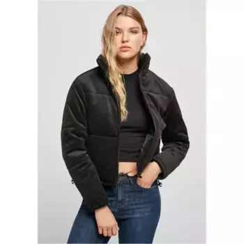 Куртка зимняя URBAN CLASSICS " Urban Classics Women's Ladies Corduroy Puffer Jacket" (1 шт.), без капюшона, черный