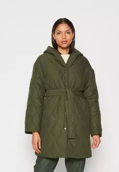 Куртка зимняя Vithora Belted Стекуальное Пальто VILA, цвет four leaf clover