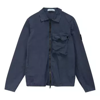 Куртка zip pocket overshirt 'dark blue' Stone Island, синий
