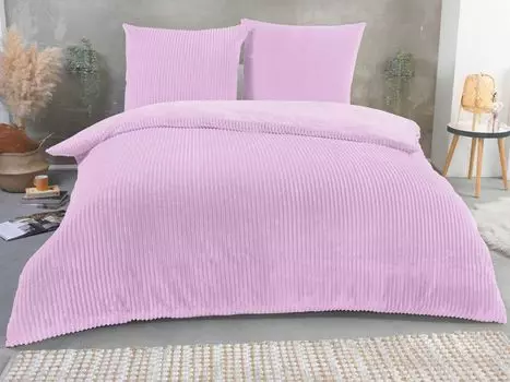 Kuscheli зимнее двустороннее плюшевое постельное белье 135х200 или 155х220 с наволочкой 80х80, кашемировый пододеяльник, цвет: КРАСНЫЙ, размер: 155х220 + 80х80 Dreamhome