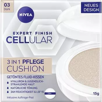 Кушон для ухода Expert Finish Cellular 3 в 1, 03, тёмный NIVEA, 15 g