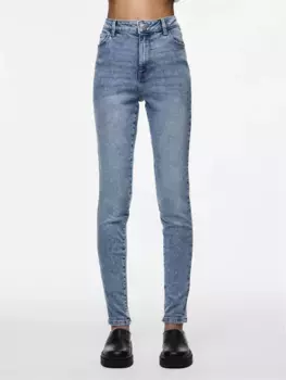 Кусочки джинсов скинни "PCDANA HW SKINNY JEANS LB302 NOOS" Pieces, голубой
