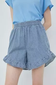 Кусочки хлопковых шорт Pieces, темно-синий