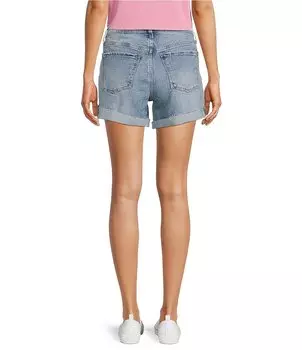 KUT from the Kloth Джинсовые шорты из эластичного денима с высокой посадкой и неровным подвернутым краем Jane, синий
