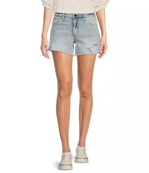 KUT от Kloth Jane Длинные шорты с высокой посадкой и потертым краем KUT from the Kloth, синий