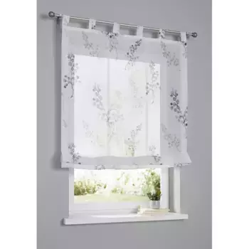 Kutti Римская штора "Дэнни", с петлями, без сверления, в направляющих, монтаж без сверления, для карнизов, цвет grau/offwhite/taupe