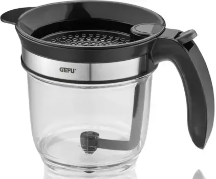 Кувшин для отделения жира GEFU "FLUIDO", пластик из нержавеющей стали, легкое обезжиривание супов, соусов и подливок, 1 л Объем 1000 л, цвет transparent