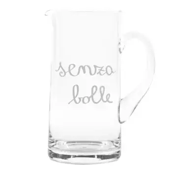 Кувшин из дутого стекла с шелкографией - без пузырьков Simple Day