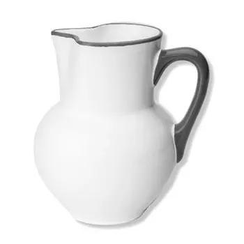 Кувшин венская форма с серым краем 1,5 л Gmundner Keramik, белый/серый