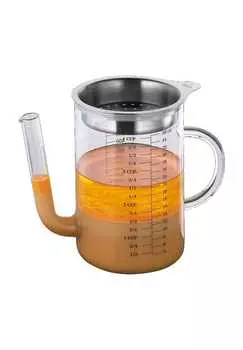 Кувшин-жироотделитель, сито из нержавеющей стали, боросиликатное стекло, 1 л KuChenprofi, transparent