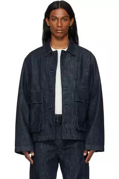 Квадратная джинсовая куртка Lemaire, индиго
