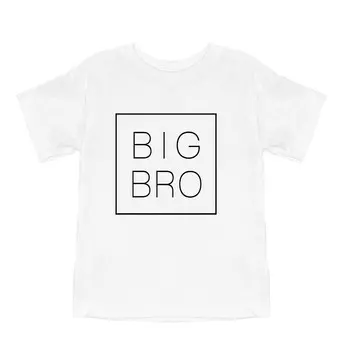 Квадратная футболка с короткими рукавами и рисунком Big Bro для малышей The Juniper Shop, белый