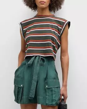 Квадратная футболка The Great, цвет Boardwalk Stripe Brdws