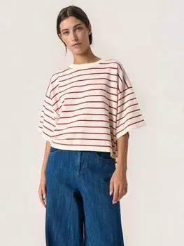 Квадратная футболка в полоску pina Soaked In Luxury, цвет White/Red