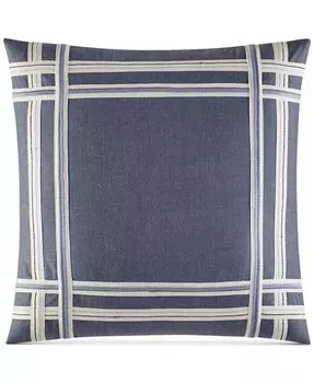 Квадратная хлопковая декоративная подушка Fairwater Yarn Dye, 18 x 18 дюймов Nautica, синий