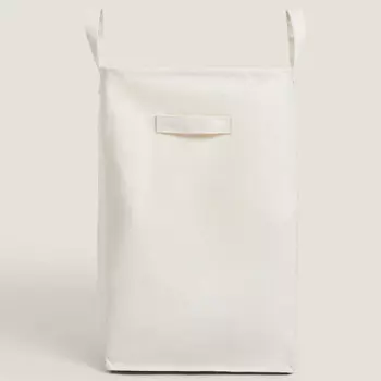 Квадратная корзина для белья Zara Home, экрю