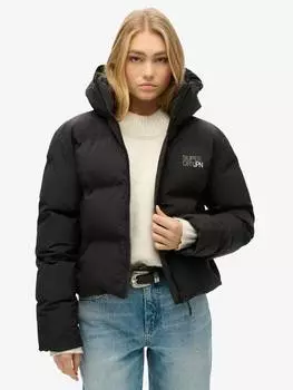 Квадратная куртка из фугу с капюшоном Superdry, черный