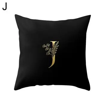 Квадратная наволочка с английскими буквами, наволочка, чехол для подушки, диван-кровать, автомобильное кафе, офисное украшение-J Stuttg