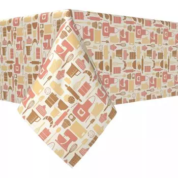 Квадратная скатерть, 100% хлопок, 52х52 дюйма, Baking Icons