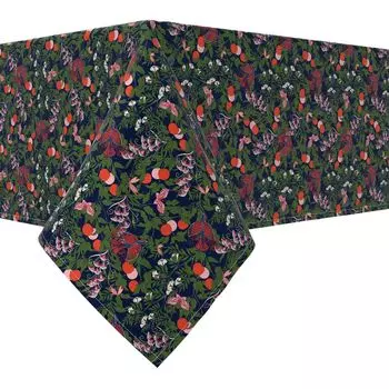 Квадратная скатерть, 100 % хлопок, 52x52 дюйма, цветочный 44