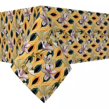Квадратная скатерть, 100 % хлопок, 52x52 дюйма, цветочный 97