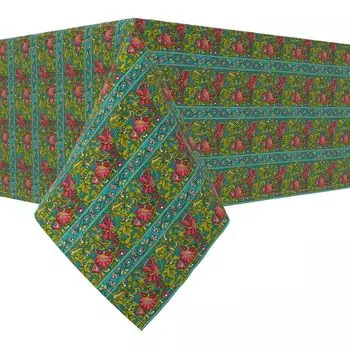 Квадратная скатерть, 100% хлопок, 52x52 дюйма, цветочный 29