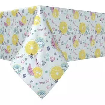 Квадратная скатерть, 100% хлопок, 52x52 дюйма, летний дизайн