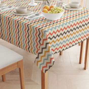 Квадратная скатерть, 100 % хлопок, 52x52 дюйма, рисунок шеврона.