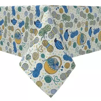 Квадратная скатерть, 100 % хлопок, 60х60 дюймов. Люблю вязать.