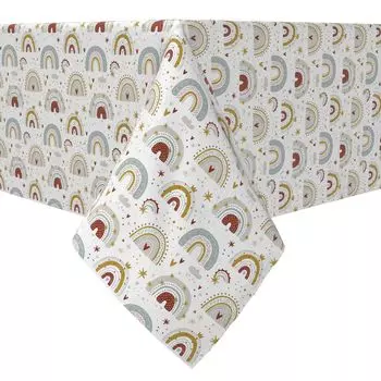 Квадратная скатерть, 100% хлопок, 60х60 дюймов, Magic Rainbows