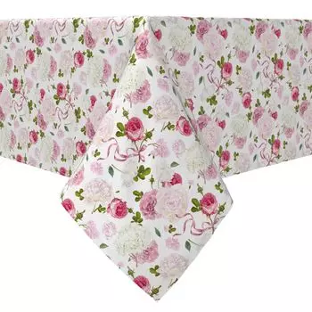 Квадратная скатерть, 100% хлопок, 60х60", Романтические букеты