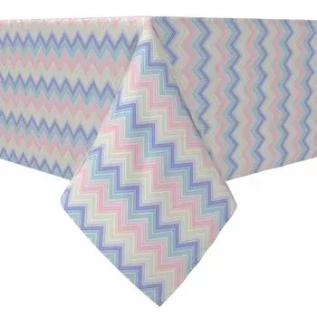 Квадратная скатерть, 100 % хлопок, 60x60 дюймов, пастельный шеврон