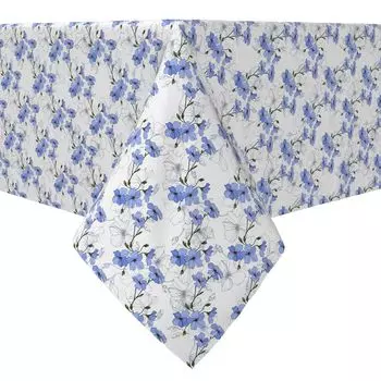 Квадратная скатерть, 100% хлопок, 60x60 дюймов, Wild Flower Garden